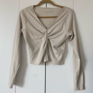 Abercrombie & Fitch Long-Sleeve Twist-Front Top